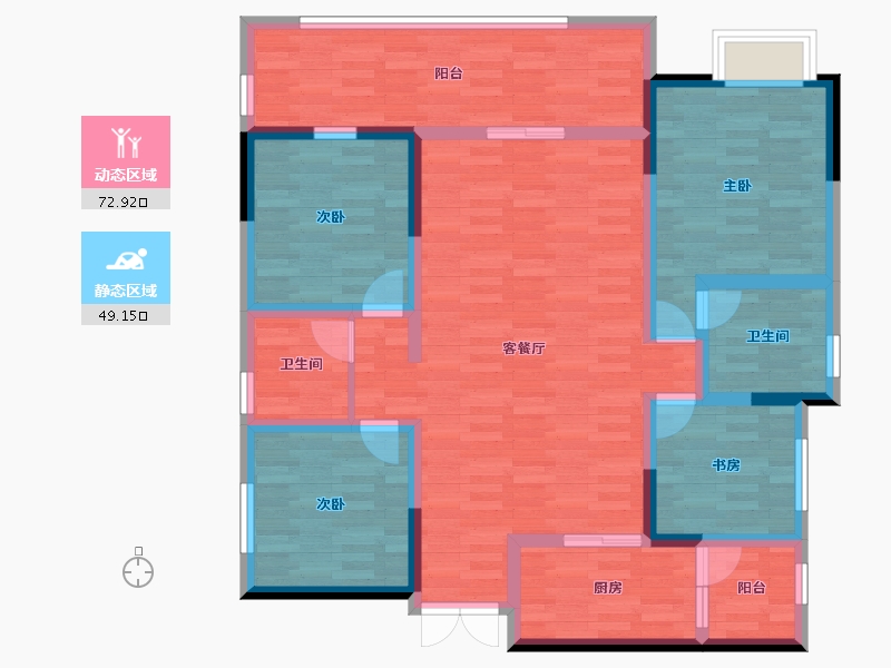 四川省-乐山市-湖湾一号-107.19-户型库-动静分区