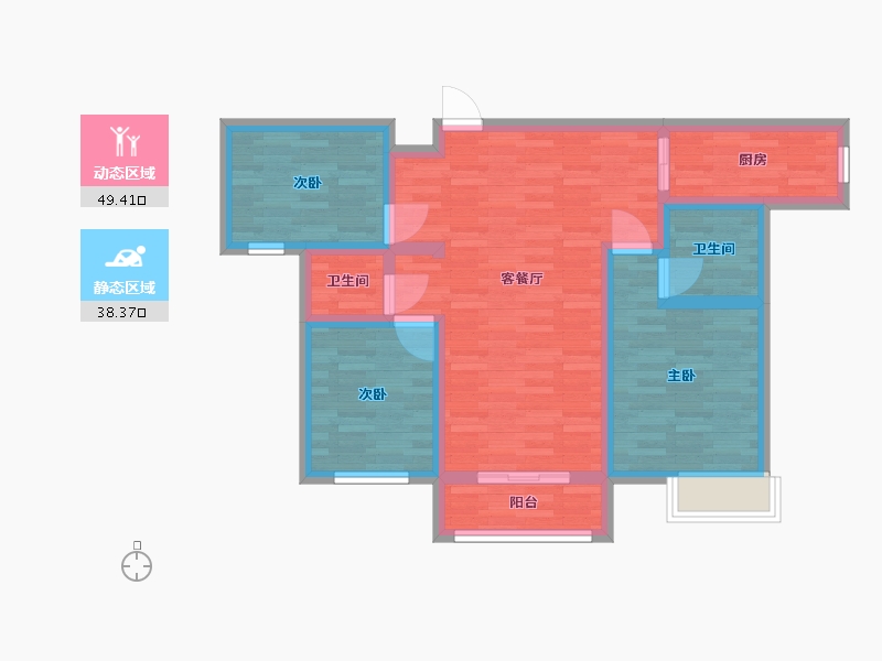 江苏省-徐州市-科倍商城-76.46-户型库-动静分区