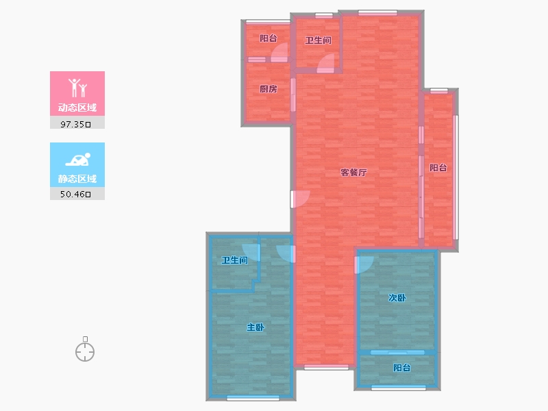 浙江省-金华市-金鳞花园-132.60-户型库-动静分区