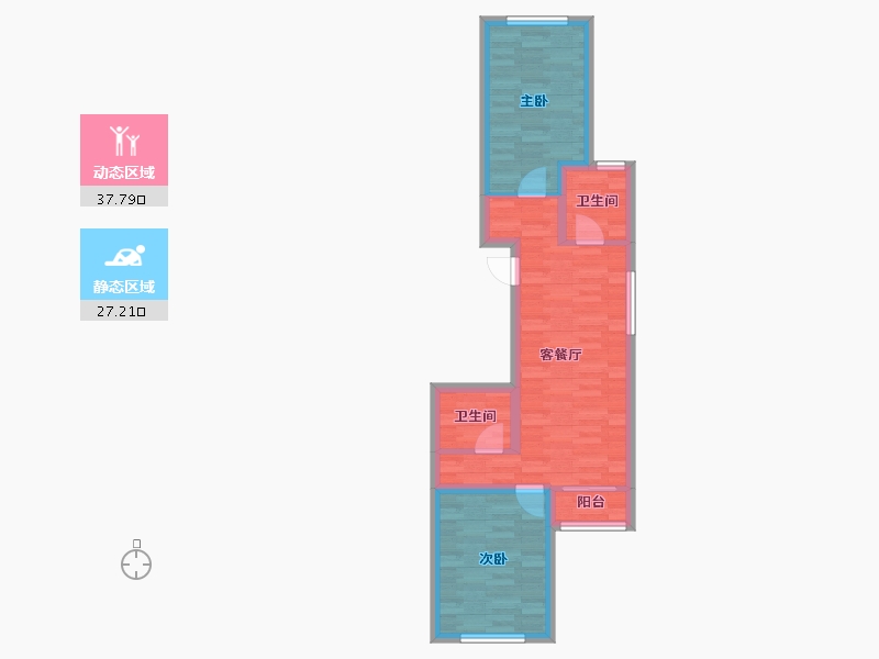 北京-北京市-城志畅悦园-57.10-户型库-动静分区