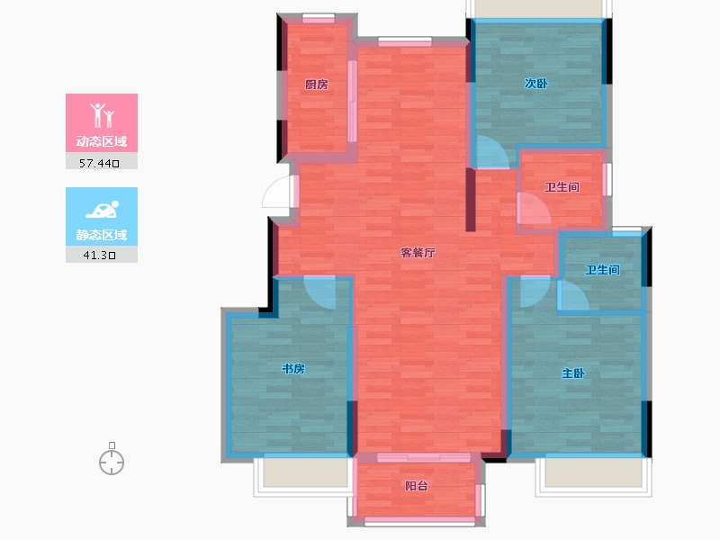 广西壮族自治区-桂林市-兴进御园-88.04-户型库-动静分区