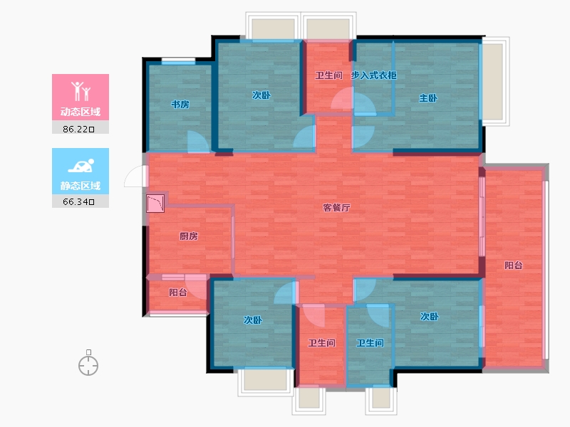 广东省-阳江市-保利中央公园-137.58-户型库-动静分区