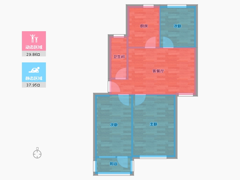 上海-上海市-妙栏路200弄-61.19-户型库-动静分区