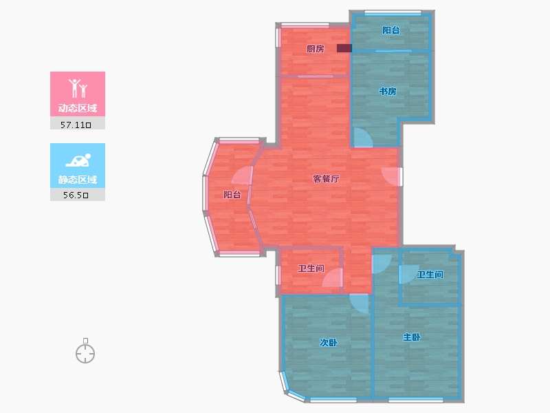 浙江省-宁波市-三凤雅-103.54-户型库-动静分区