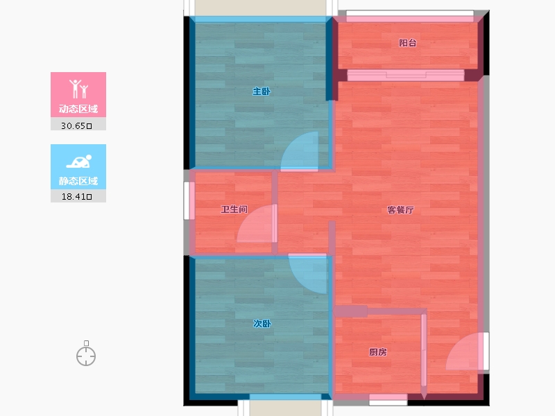 广东省-广州市-振业天颂花园-43.89-户型库-动静分区