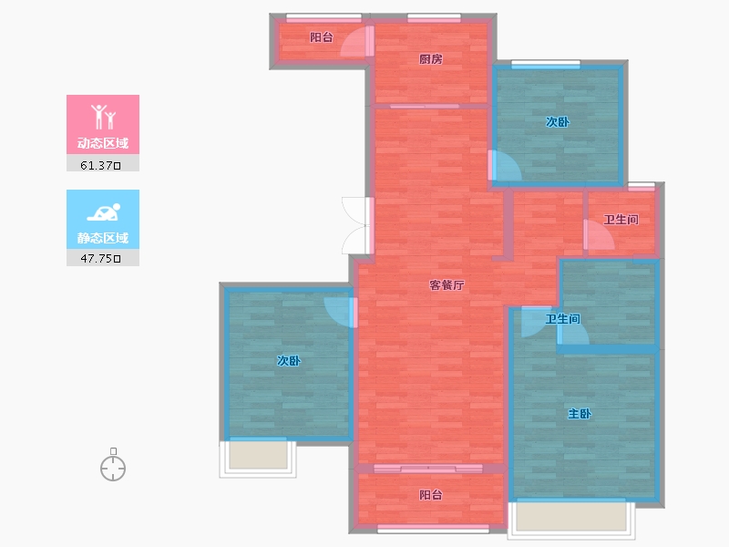 浙江省-台州市-东方华府-97.59-户型库-动静分区