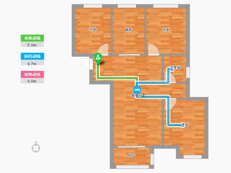 河南省-郑州市-万科溪望-69.63-户型库-动静线