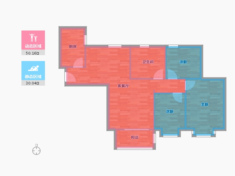 广东省-深圳市-桃源村-72.28-户型库-动静分区