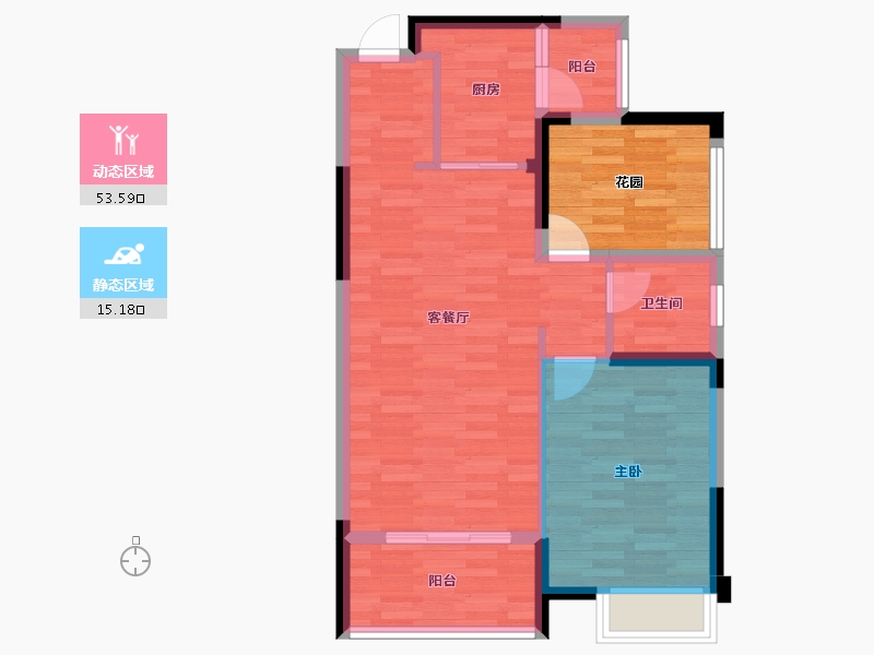 湖南省-岳阳市-海盟・山水豪庭-69.60-户型库-动静分区