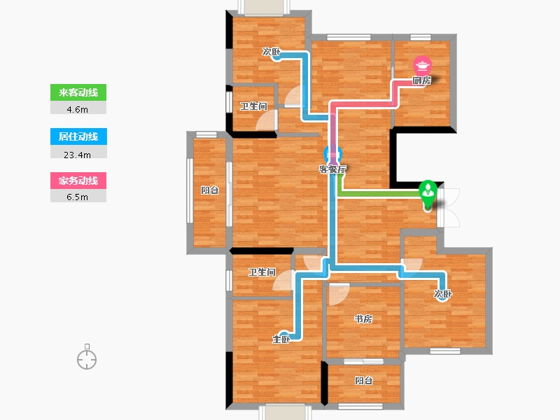 湖南省-常德市-康澧・百合园-111.47-户型库-动静线