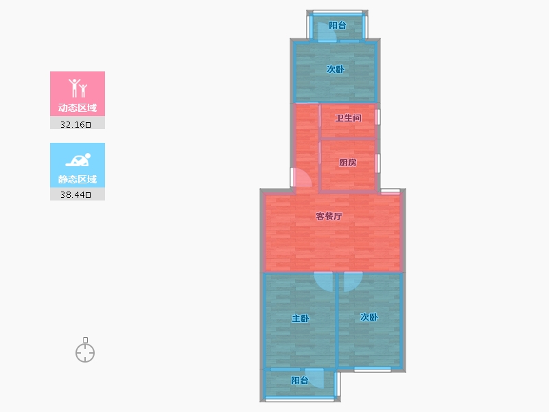 北京-北京市-万寿路15号院北院-63.31-户型库-动静分区