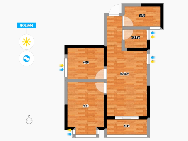 河南省-郑州市-泉舜上城-57.00-户型库-采光通风