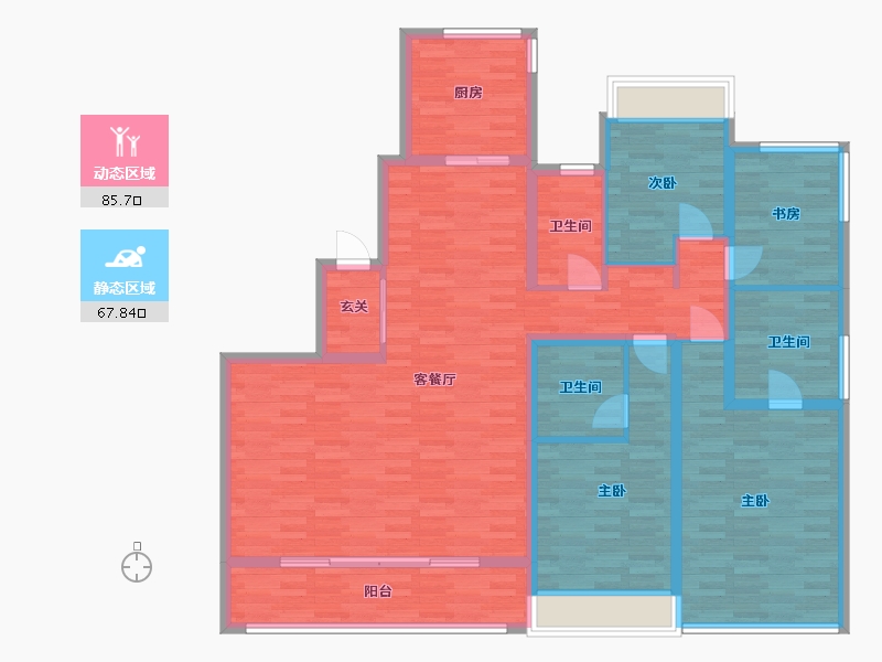 浙江省-杭州市-融信公馆ARC-138.11-户型库-动静分区