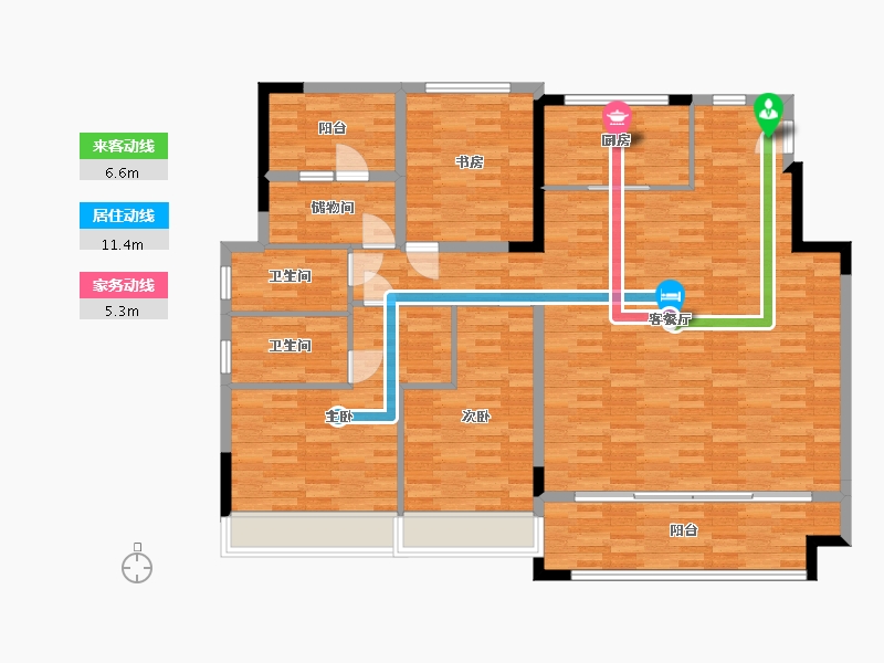 宁夏回族自治区-银川市-融创枫丹壹号-139.11-户型库-动静线