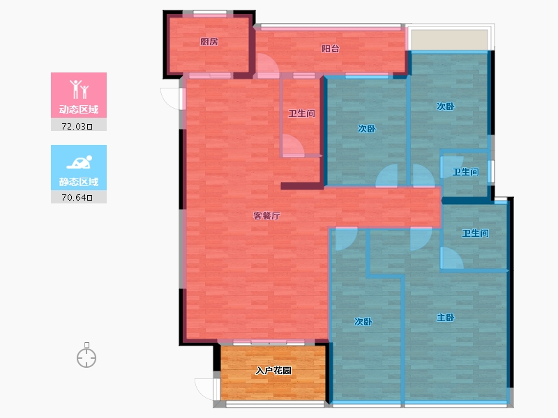 广东省-揭阳市-金泰城-137.73-户型库-动静分区