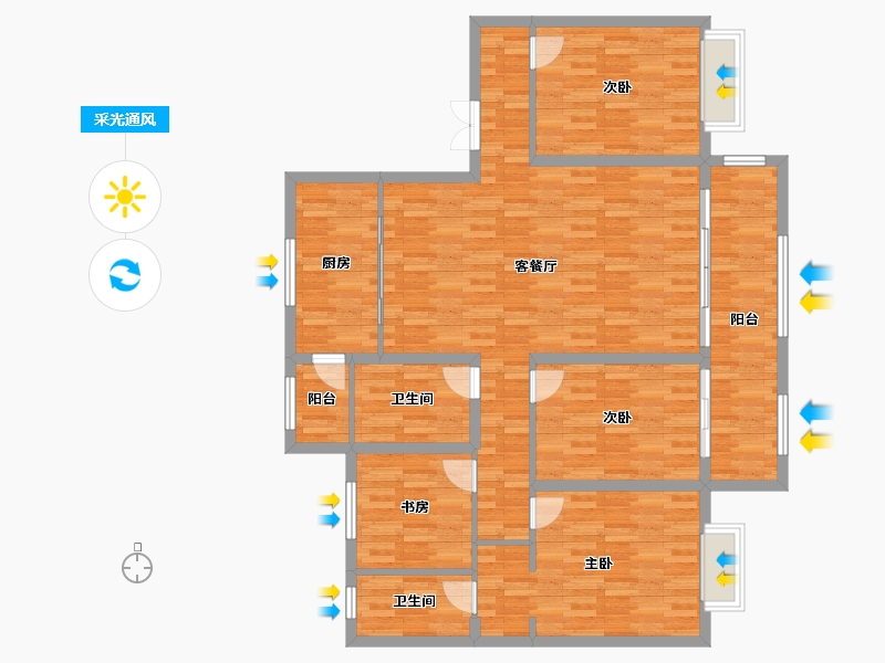 甘肃省-金昌市-龙首壹号-129.92-户型库-采光通风