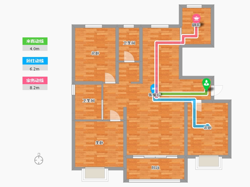 陕西省-宝鸡市-育才天悦-107.00-户型库-动静线