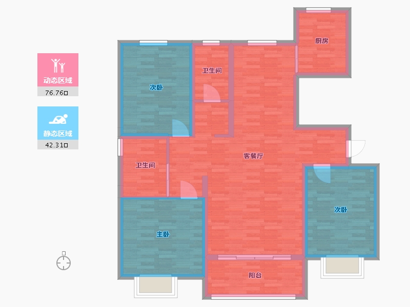 陕西省-宝鸡市-育才天悦-107.00-户型库-动静分区