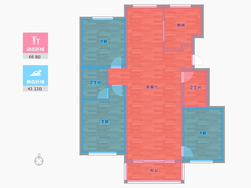 吉林省-松原市-鸿盛国际-98.88-户型库-动静分区