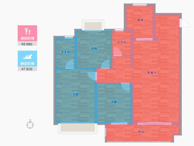 江苏省-淮安市-珺悦-106.00-户型库-动静分区