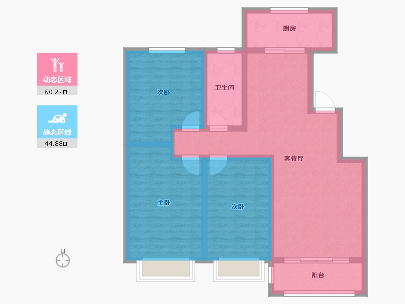 山东省-潍坊市-清河・垄塬-93.71-户型库-动静分区