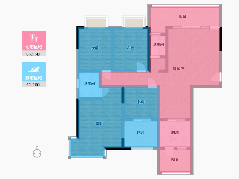 广西壮族自治区-南宁市-广西日报社-113.55-户型库-动静分区