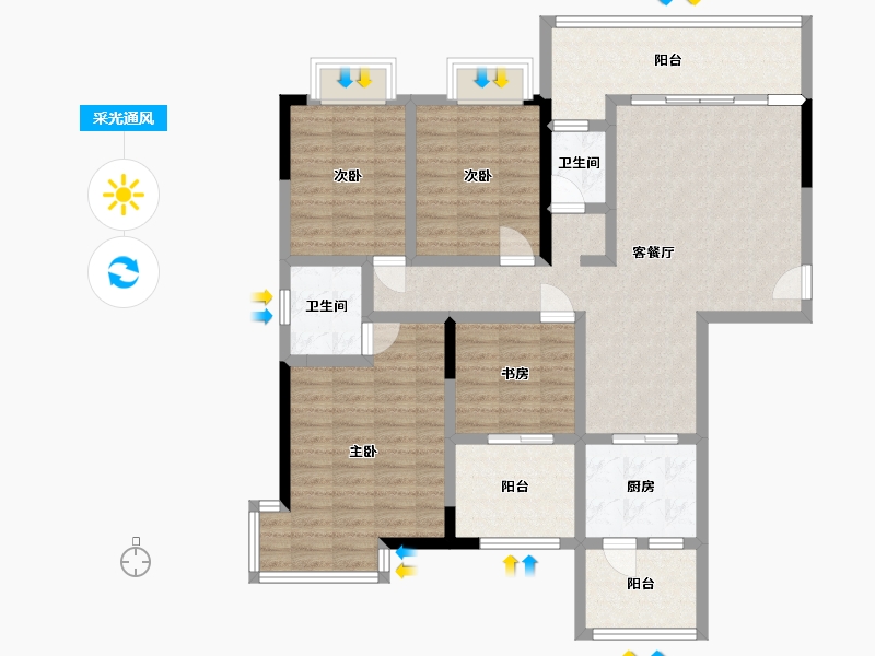 广西壮族自治区-南宁市-广西日报社-113.55-户型库-采光通风