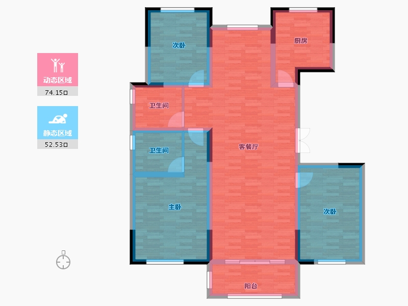 江苏省-徐州市-港利上城国际-113.98-户型库-动静分区