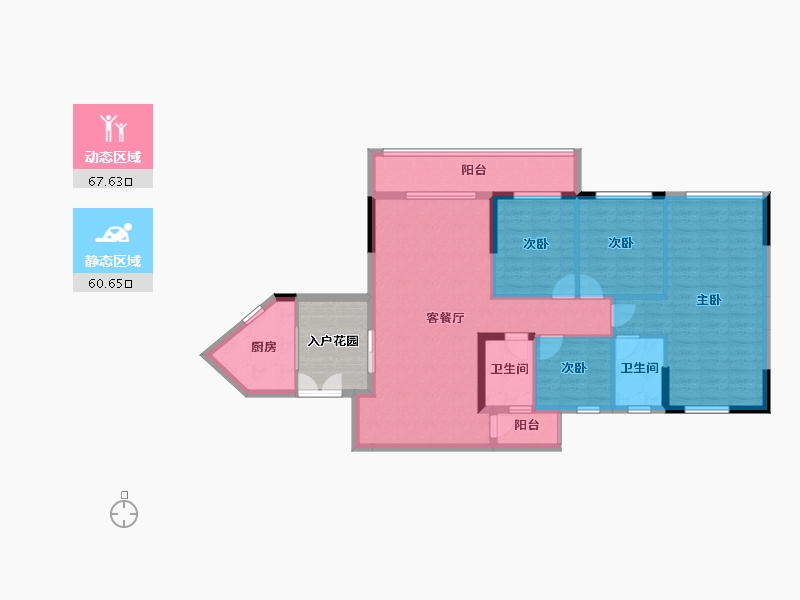 广东省-广州市-锦东花园-123.90-户型库-动静分区