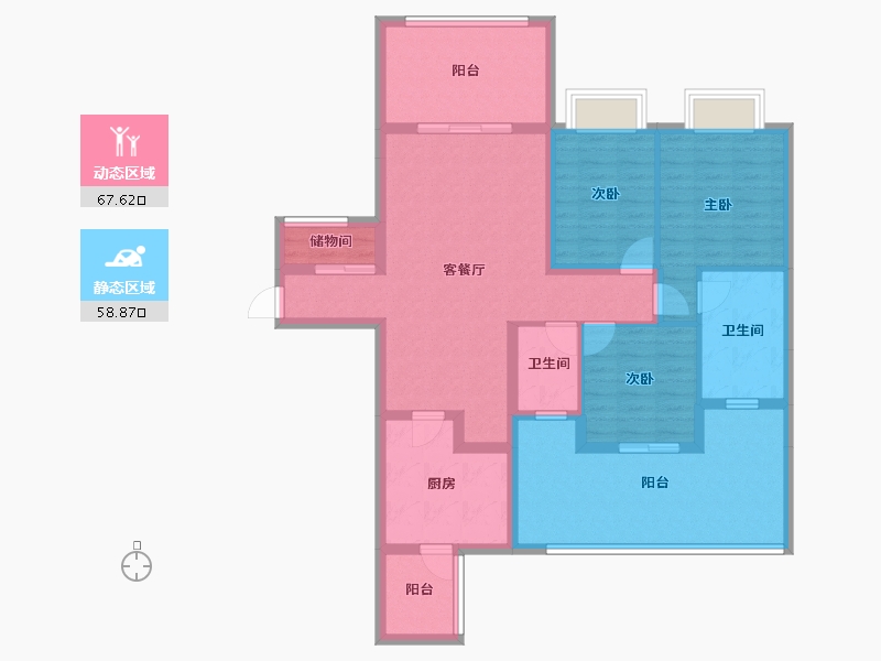 贵州省-遵义市-中建幸福城-112.42-户型库-动静分区