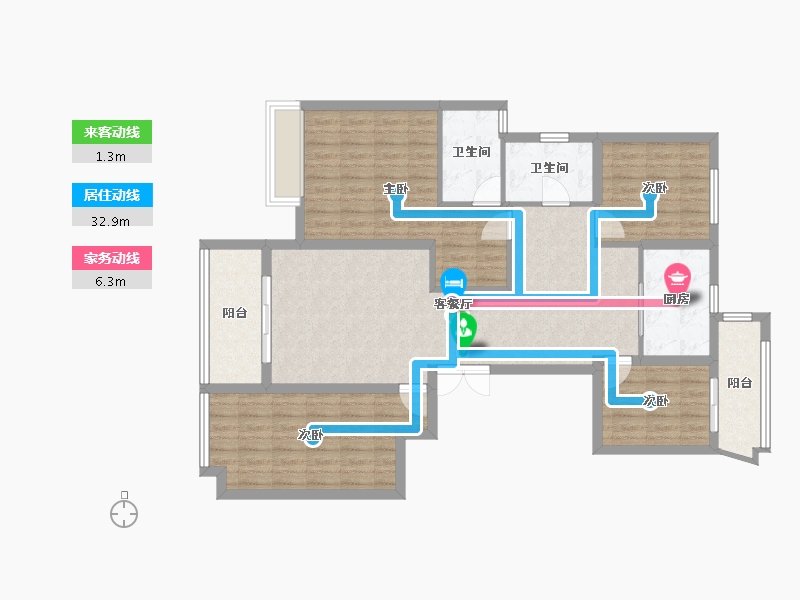 浙江省-杭州市-旭辉东原吴越府-112.05-户型库-动静线