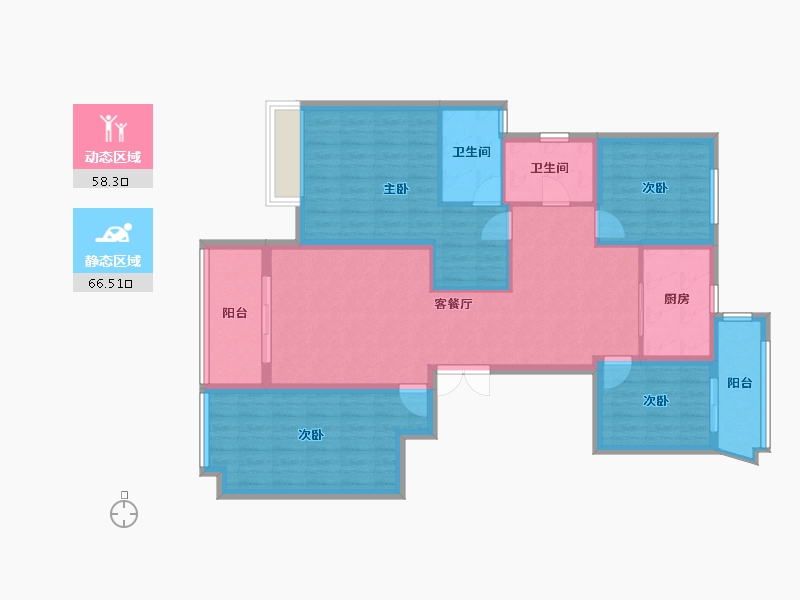 浙江省-杭州市-旭辉东原吴越府-112.05-户型库-动静分区