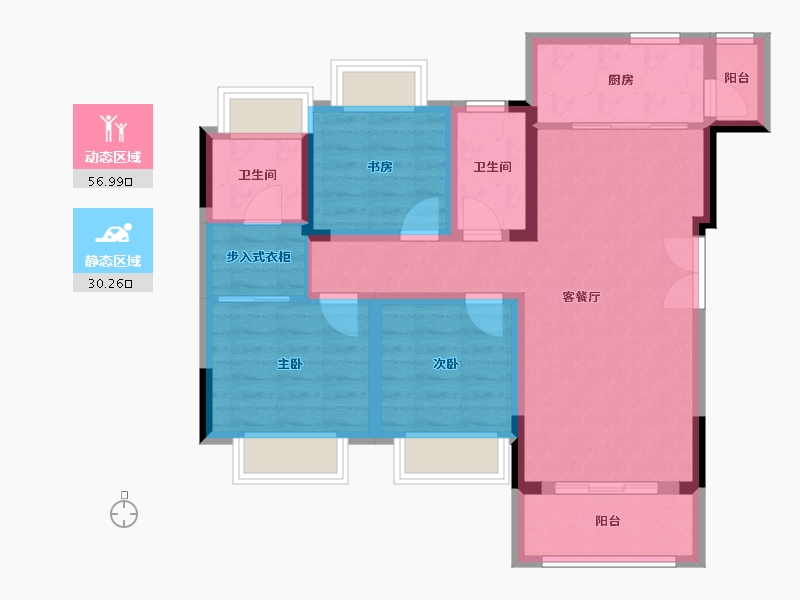 重庆-重庆市-御临府-76.92-户型库-动静分区