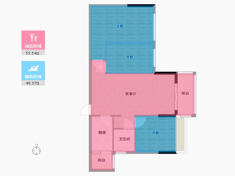 广东省-广州市-碧桂园・泊岸-93.00-户型库-动静分区