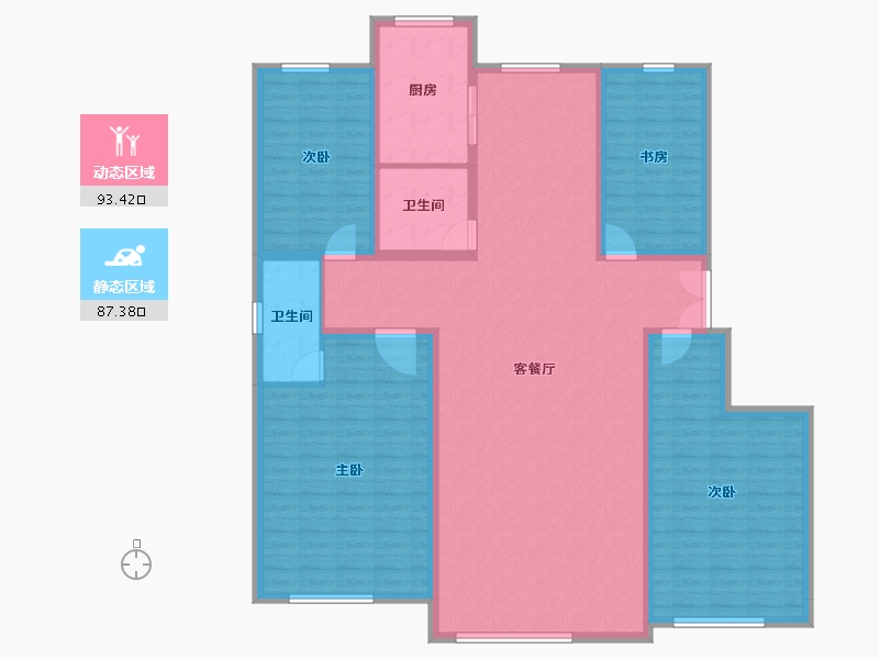 内蒙古自治区-锡林郭勒盟-康裕新苑-165.10-户型库-动静分区