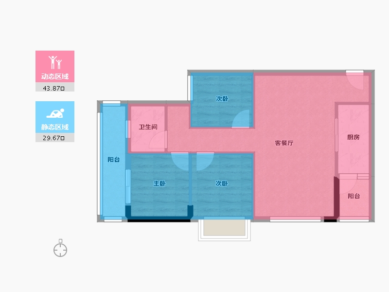 广西壮族自治区-南宁市-轨道御水元筑-65.59-户型库-动静分区