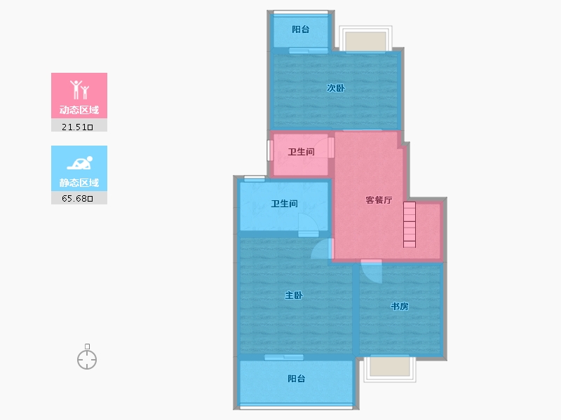 江苏省-苏州市-美之苑-76.89-户型库-动静分区