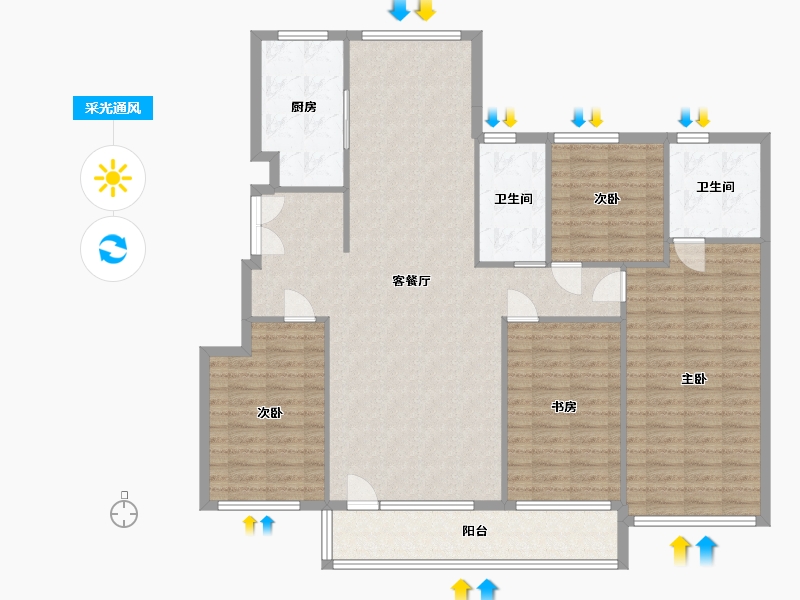 辽宁省-大连市-英伦河山-140.06-户型库-采光通风