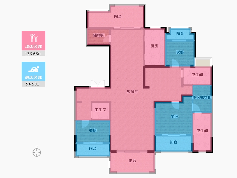 陕西省-西安市-荣禾曲池东岸-172.33-户型库-动静分区