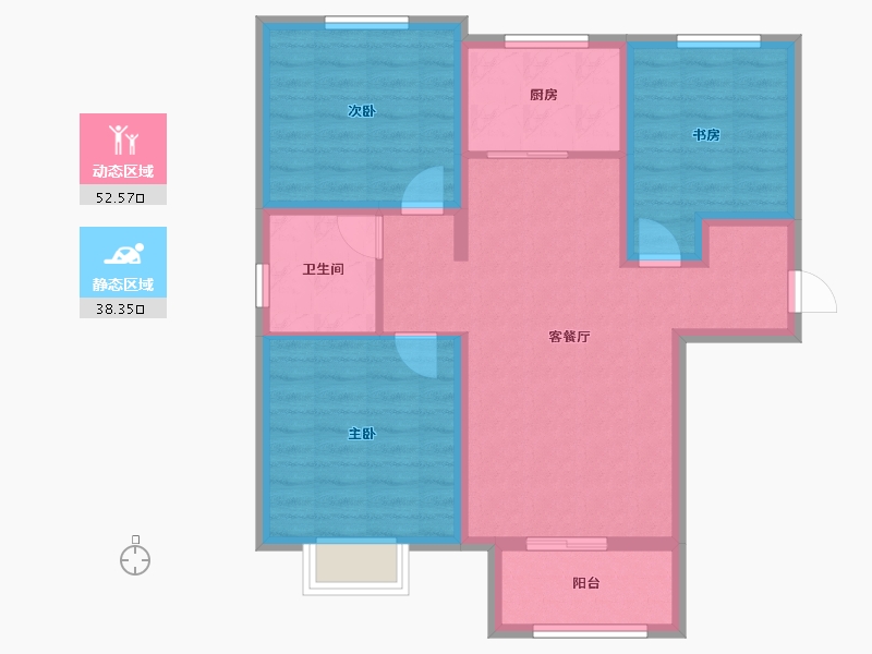 河北省-保定市-卓润 天伦湾-80.88-户型库-动静分区