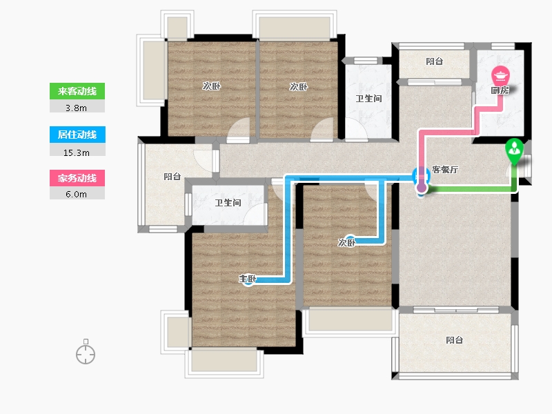 湖北省-咸宁市-碧桂园温泉城-115.73-户型库-动静线