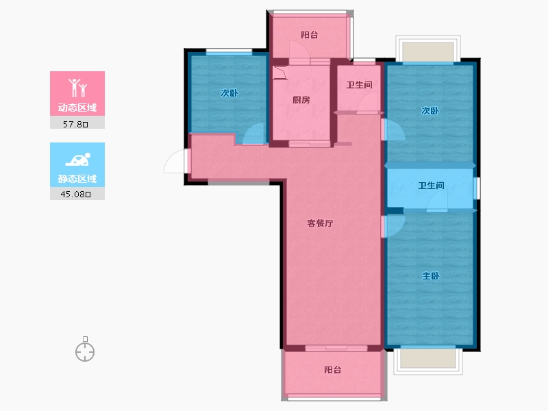 云南省-昆明市-万科翡翠滨江-91.01-户型库-动静分区