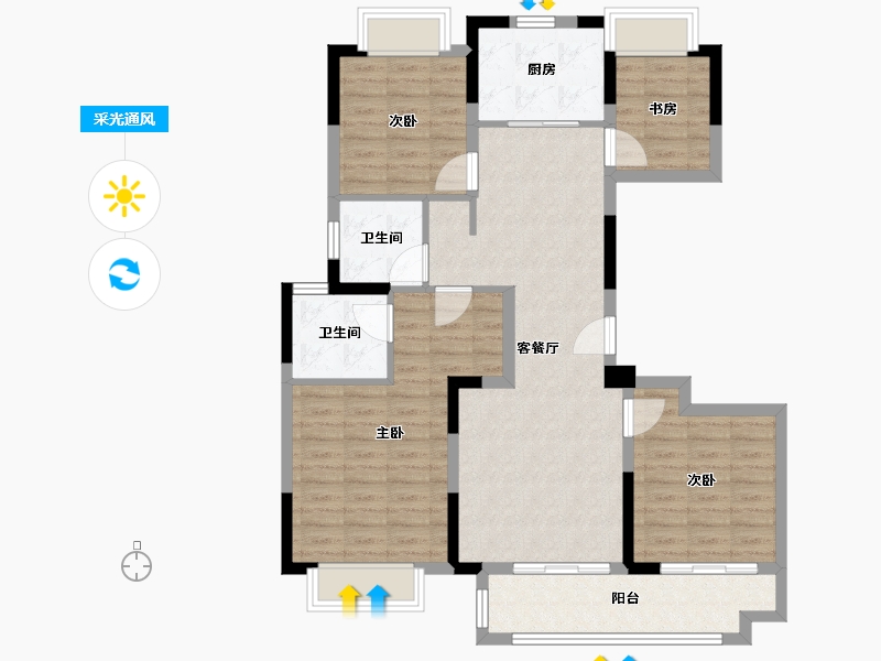 江苏省-南京市-建发央誉-100.00-户型库-采光通风