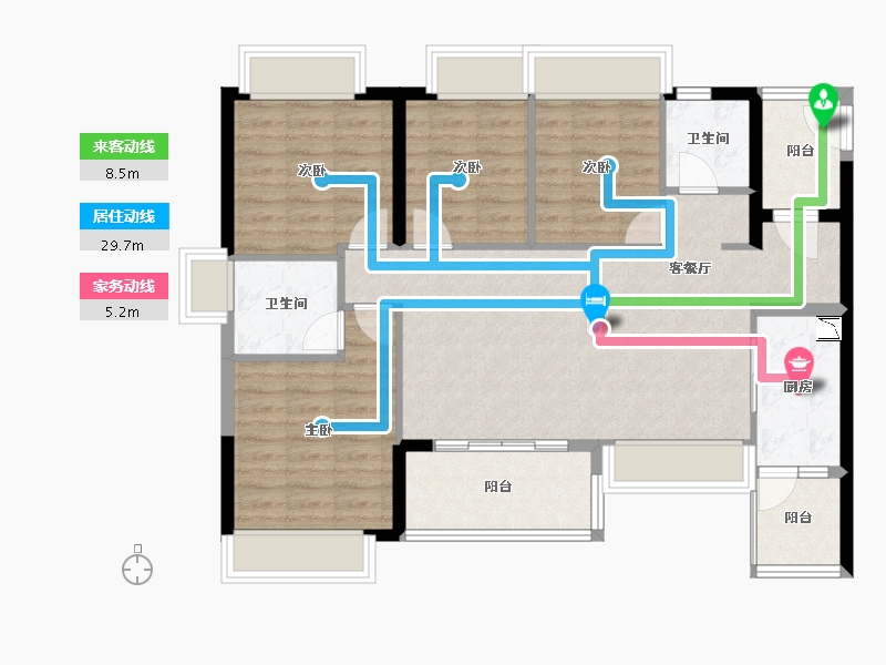 广东省-广州市-富力悦禧城-96.00-户型库-动静线