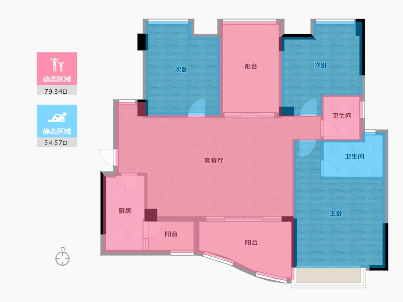 湖北省-咸宁市-碧桂园温泉城-120.90-户型库-动静分区