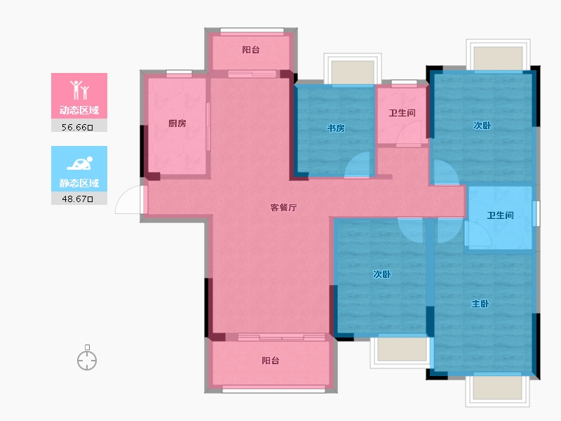 湖北省-武汉市-汉口左岸天地-94.09-户型库-动静分区