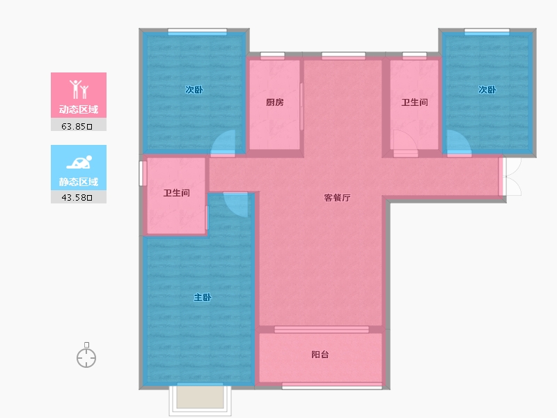 河北省-石家庄市-盛世明珠-95.91-户型库-动静分区