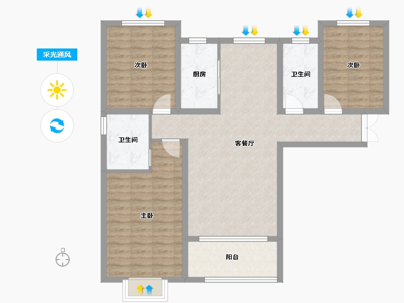 河北省-石家庄市-盛世明珠-95.91-户型库-采光通风