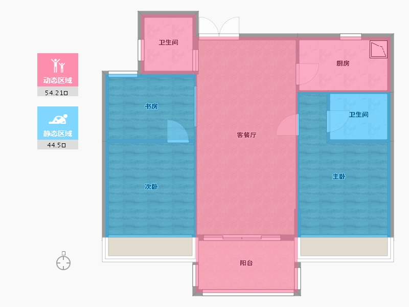 浙江省-绍兴市-阳光龙庭-90.00-户型库-动静分区