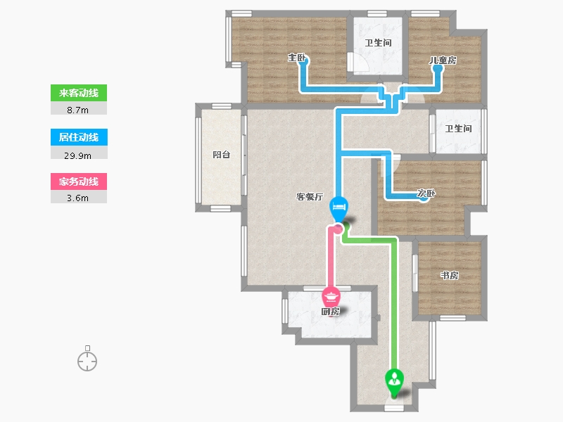 广东省-东莞市-万科城市高尔夫花园-120.13-户型库-动静线